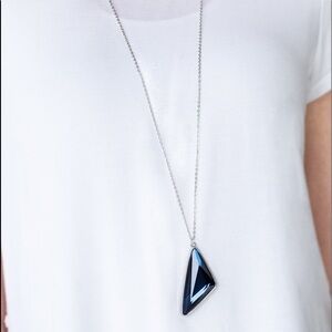 Paparazzi Blue Pendant Necklace with Chain Mail Earrings 🐼🐼🐼